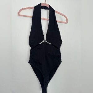 Zara Black Halter Bodysuit